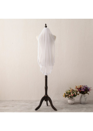 White Lace Short Wedding Veil